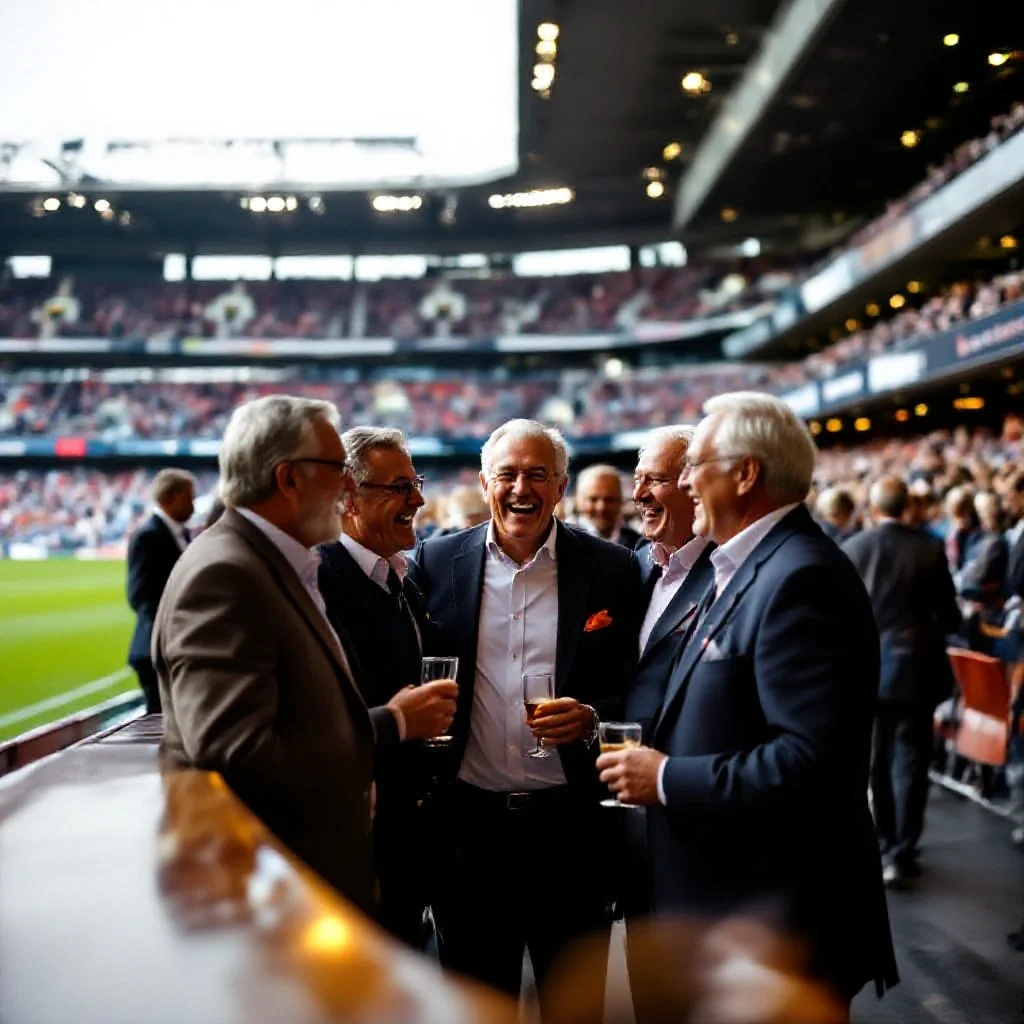 A group of former teammates reunited at a club centenary event