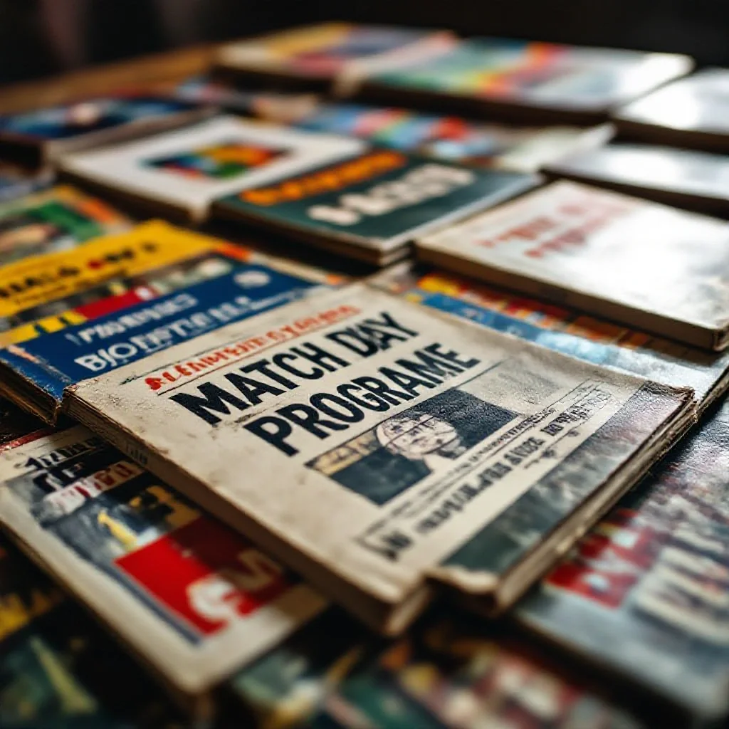 Match day programme covers spread across a surface