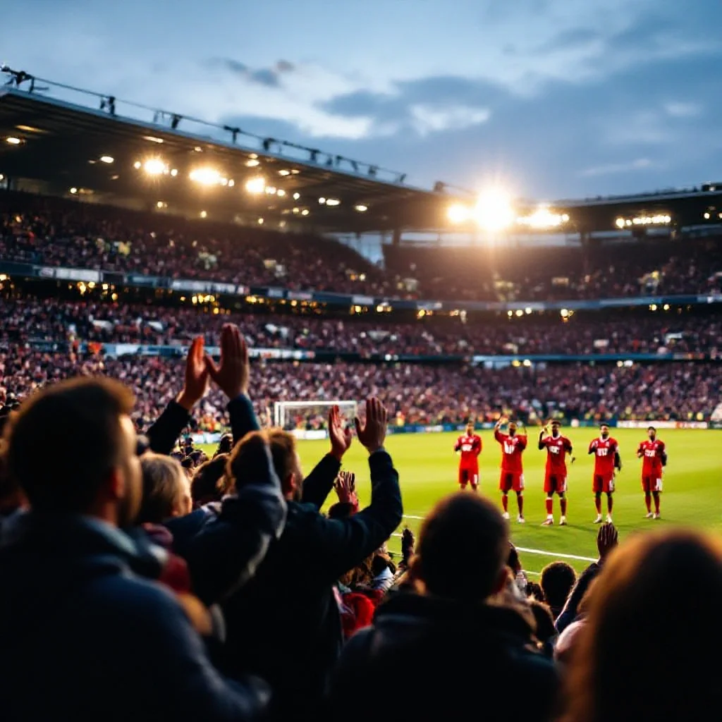 The supporters' section at the end of a match